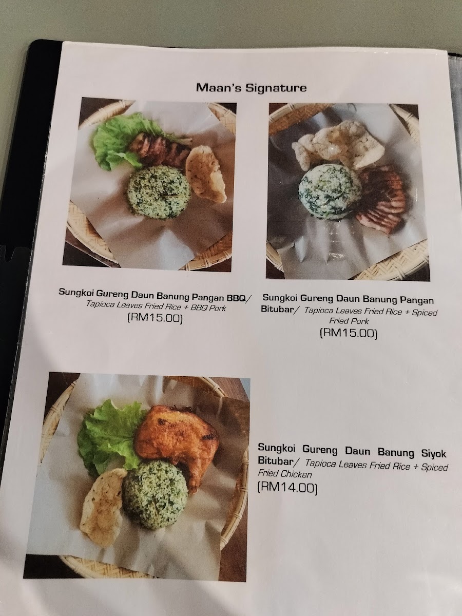 Menu Maan Cafe & Restaurant - Bidayuh Cuisine-1