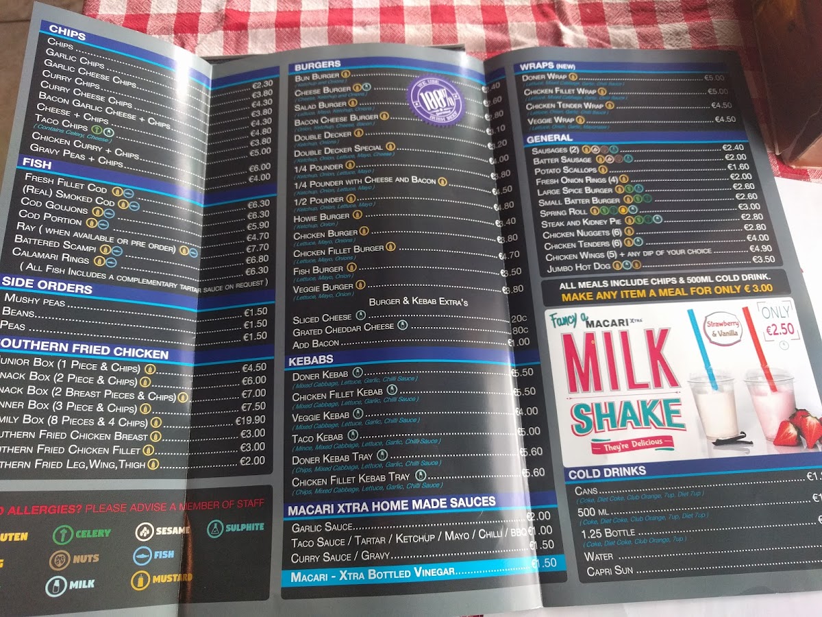 Menu Macari Xtra-5