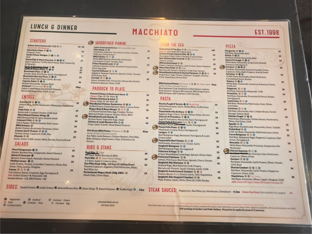 Menu Macchiato Wood Fire Pizza And Coffee Roasters-9