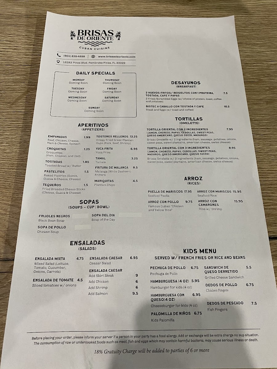 Menu Machu Picchu Ceviche & Bar - Pembroke Pines-4