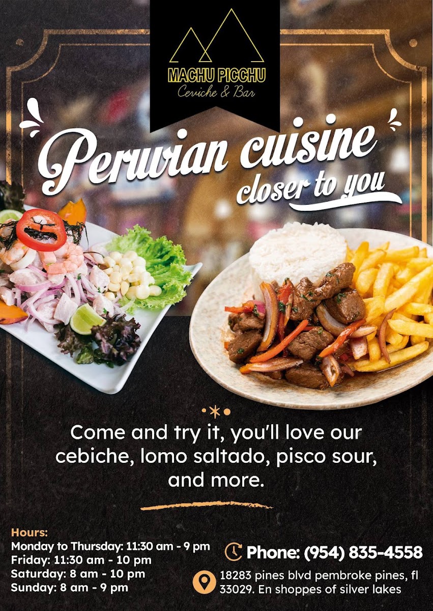 Menu Machu Picchu Ceviche & Bar - Pembroke Pines-6