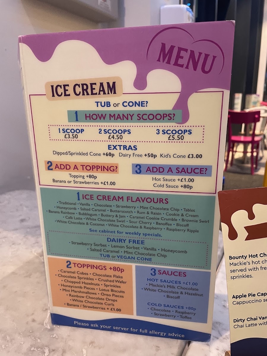 Menu Mackie's 19.2-5