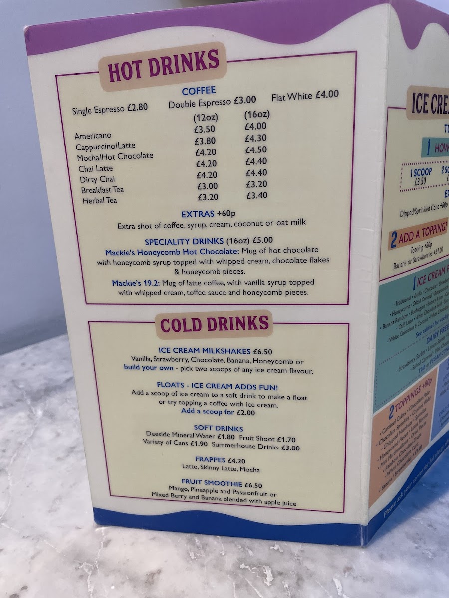 Menu Mackie's 19.2-8