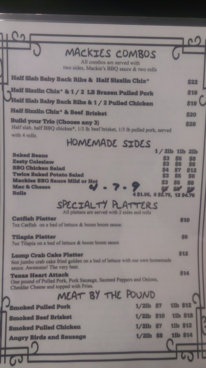 Menu Mackie's Barbecue - Takeout-3