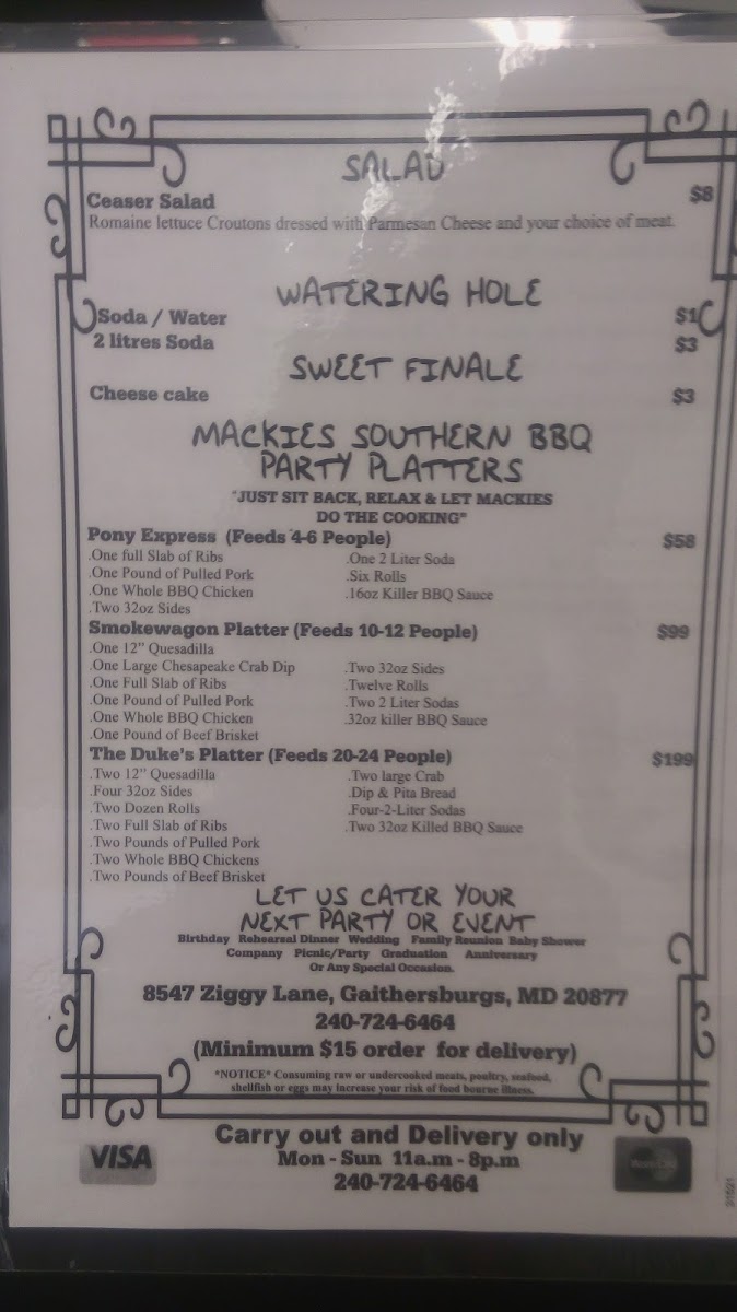 Menu Mackie's Barbecue - Takeout-4