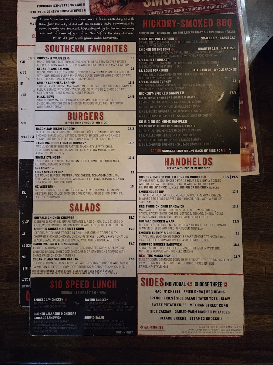 Menu Mac's Speed Shop-1