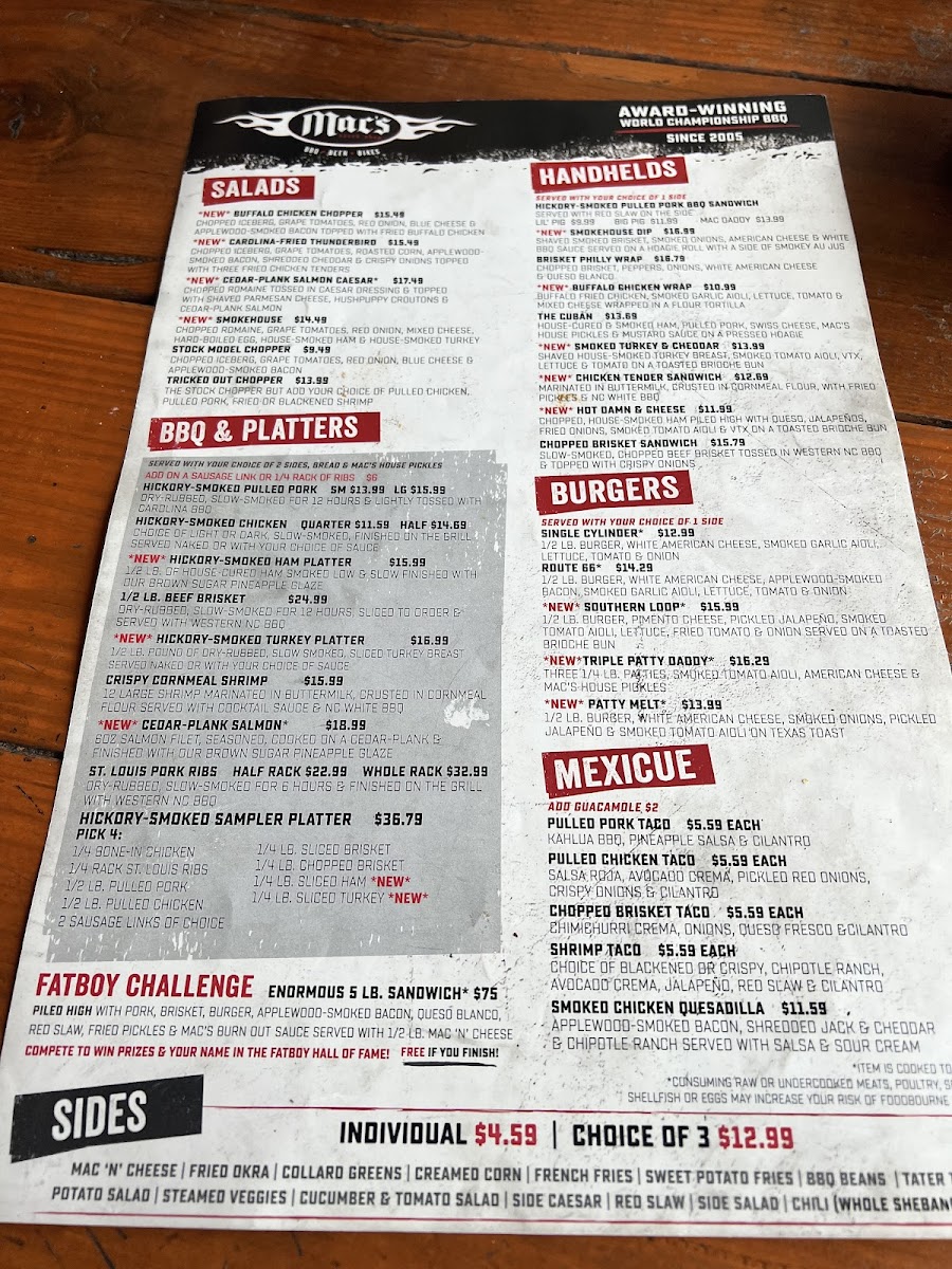 Menu Mac's Speed Shop-10