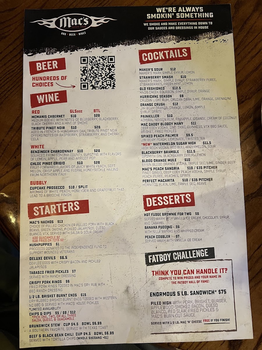Menu Mac's Speed Shop-3