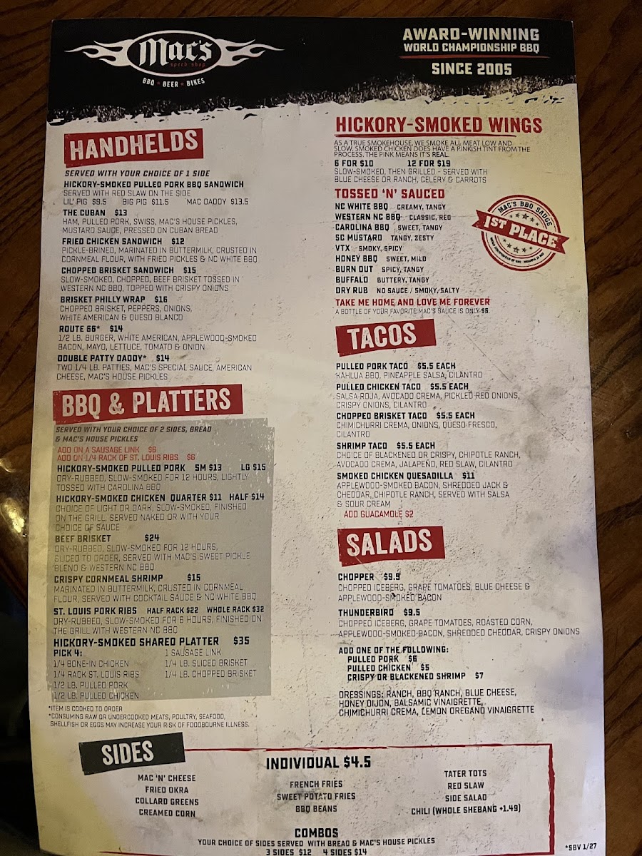 Menu Mac's Speed Shop-4