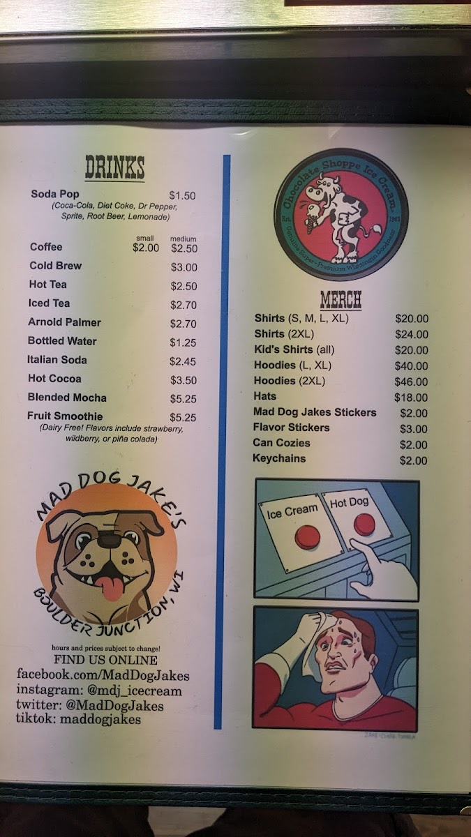 Menu Mad Dog Jake's-1