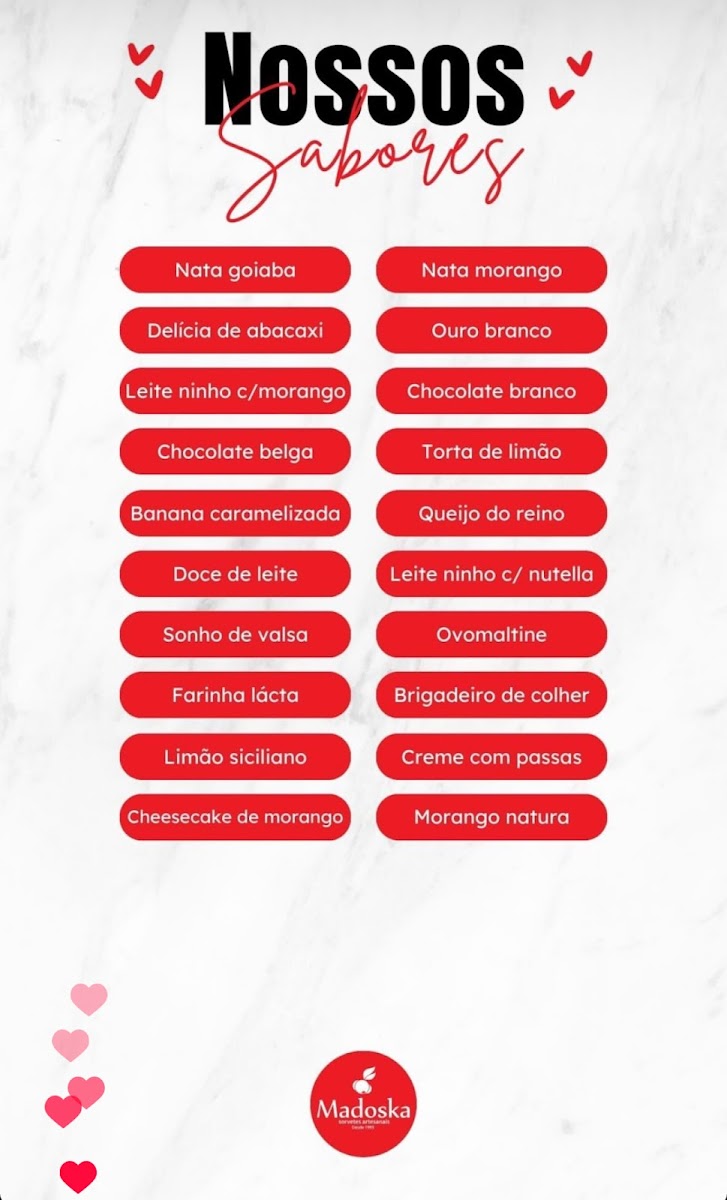 Menu Madoska Sorveteria Artesanal - João Pessoa-1