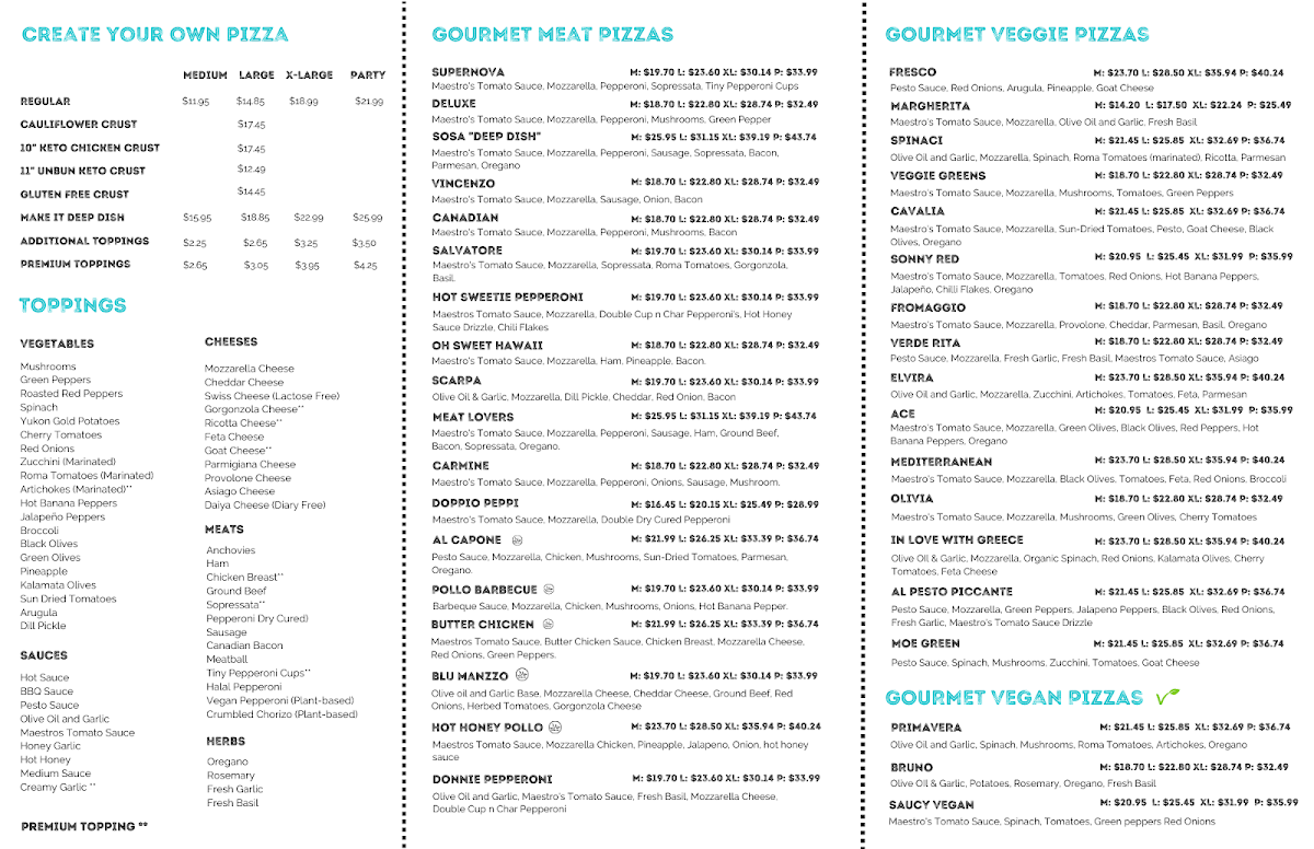Menu Maestros Gourmet Pizza-2