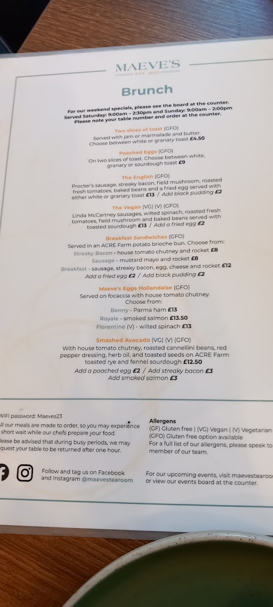Menu Maeve's Suffolk-1