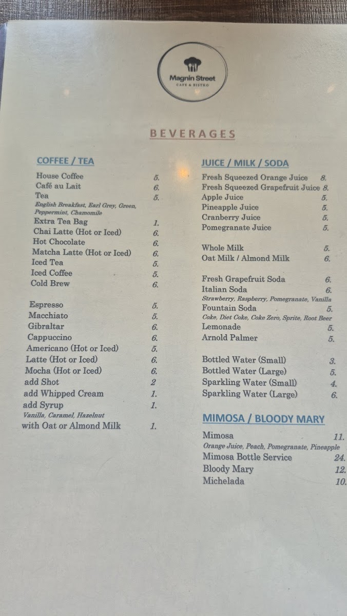 Menu Magnin Street Cafe & Bistro-5