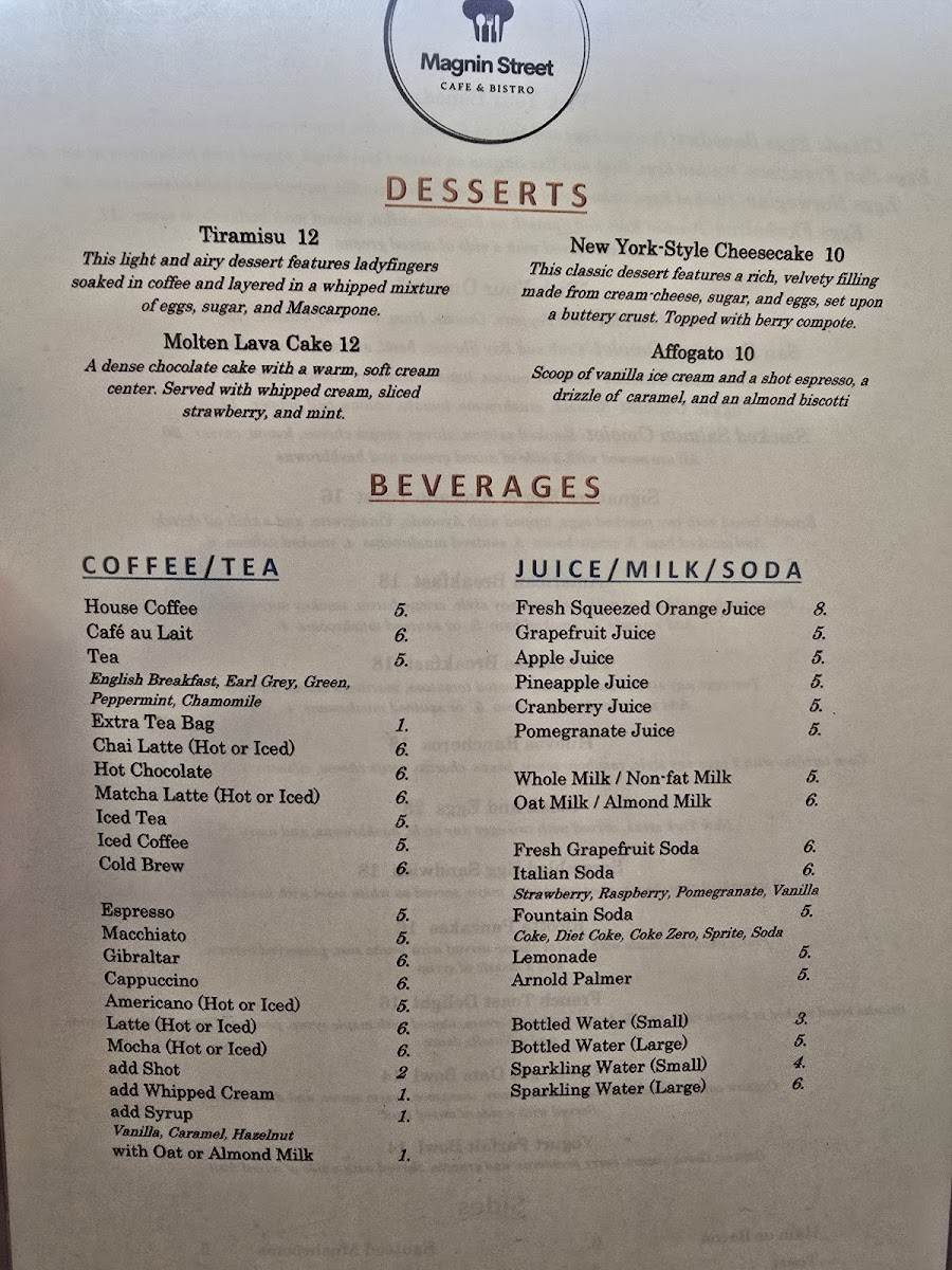 Menu Magnin Street Cafe & Bistro-8