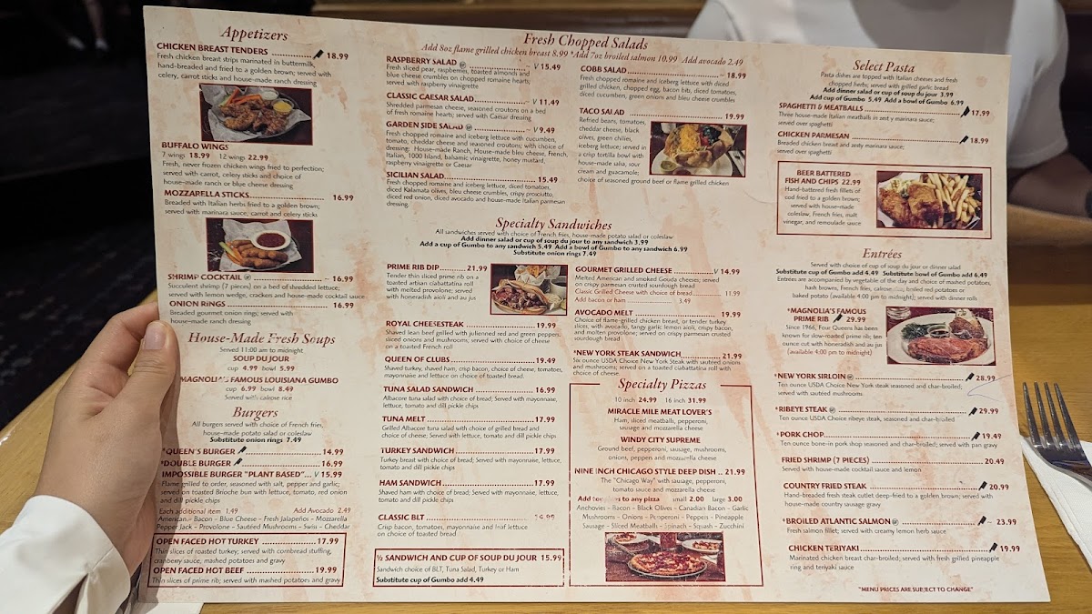 Menu Magnolia's Veranda At Four Queens-1