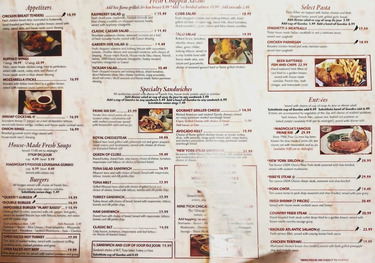 Menu Magnolia's Veranda At Four Queens-3