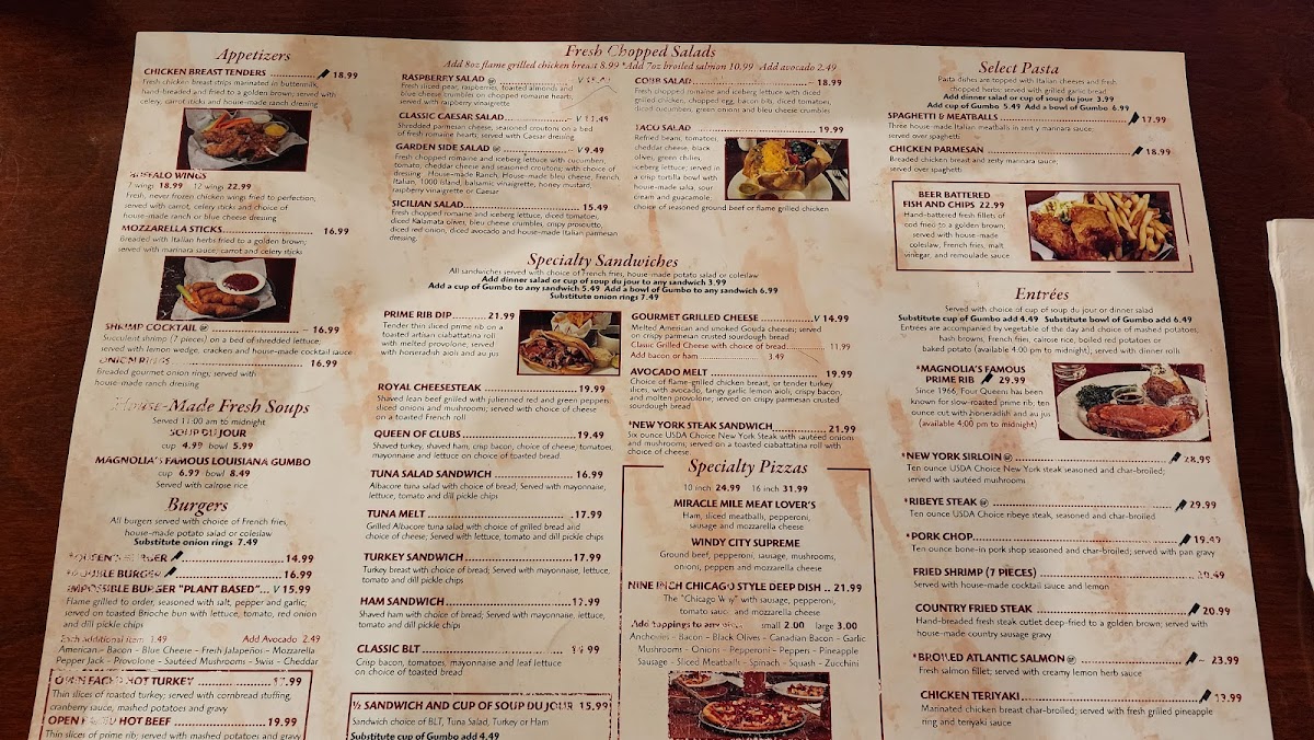 Menu Magnolia's Veranda At Four Queens-4