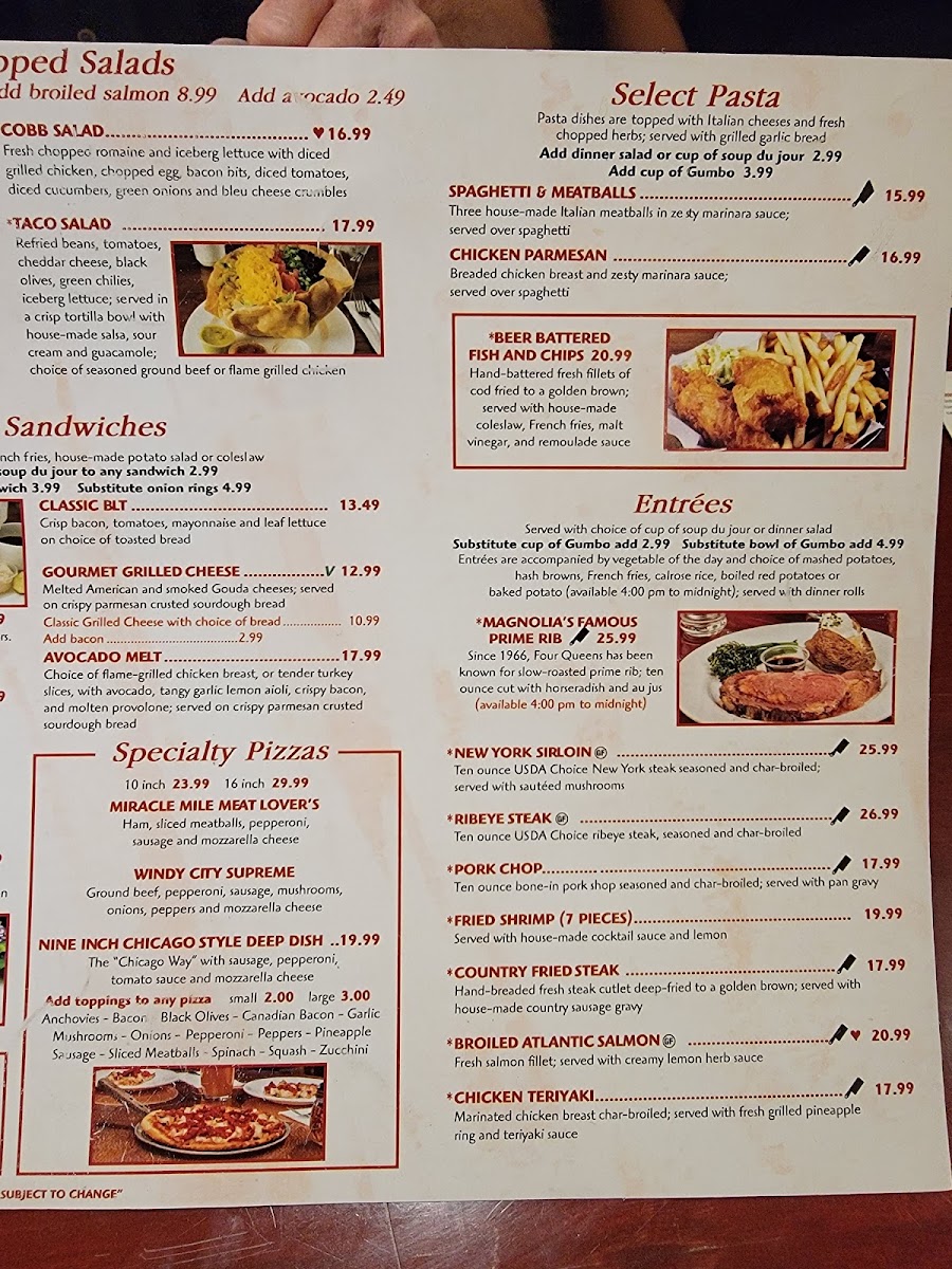 Menu Magnolia's Veranda At Four Queens-7