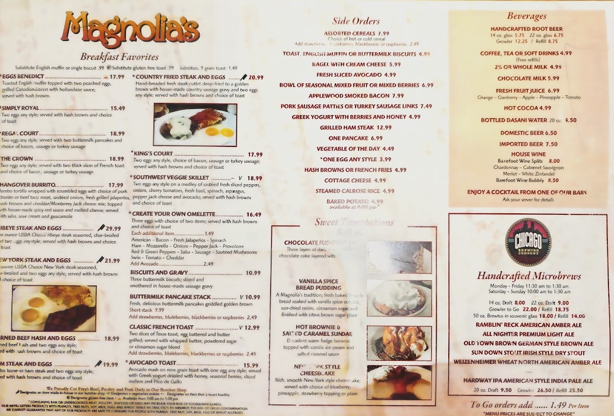 Menu Magnolia's Veranda At Four Queens-9