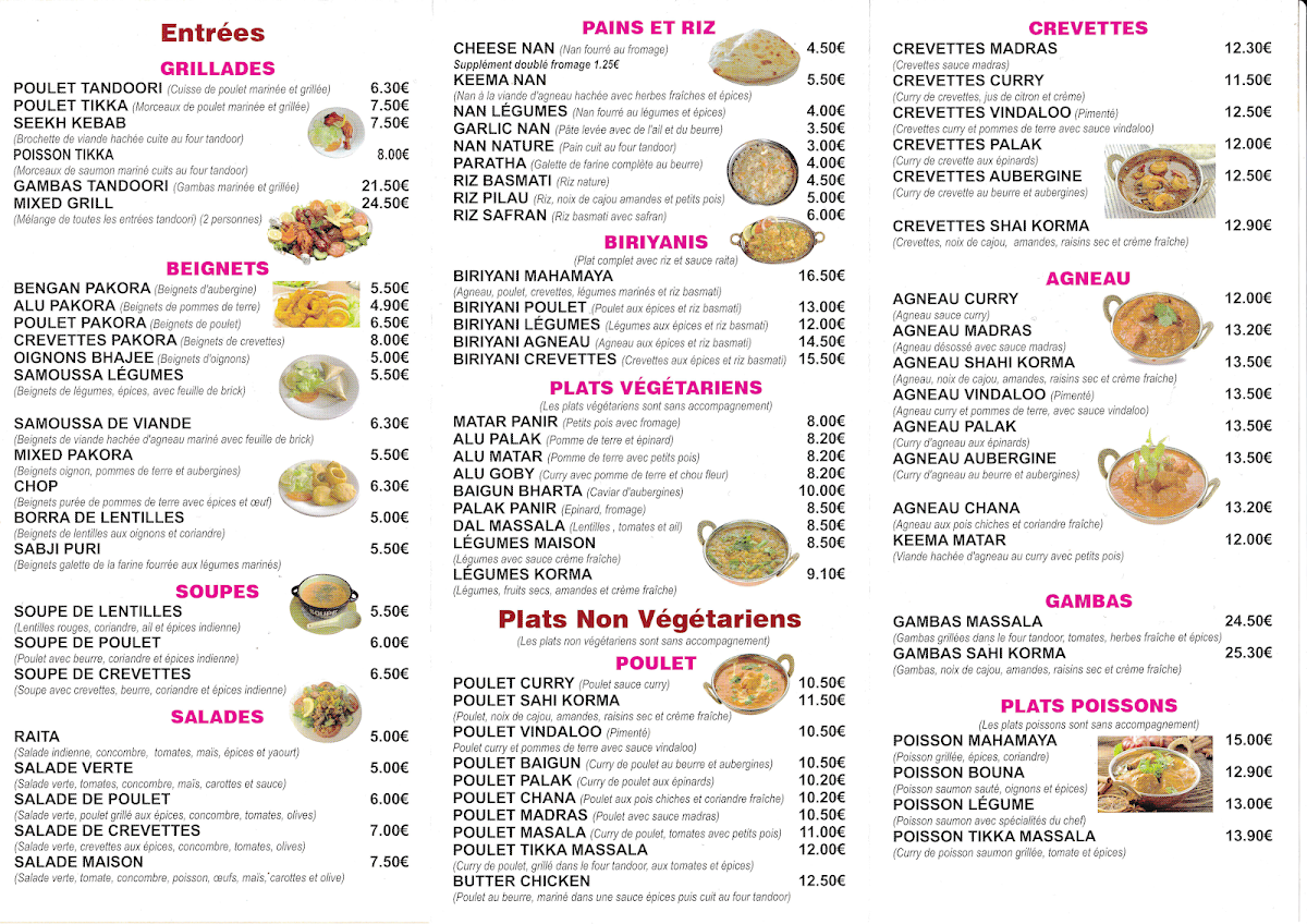 Menu Mahamaya ( Le Nouveau « Mahamaya Restaurant » )-2