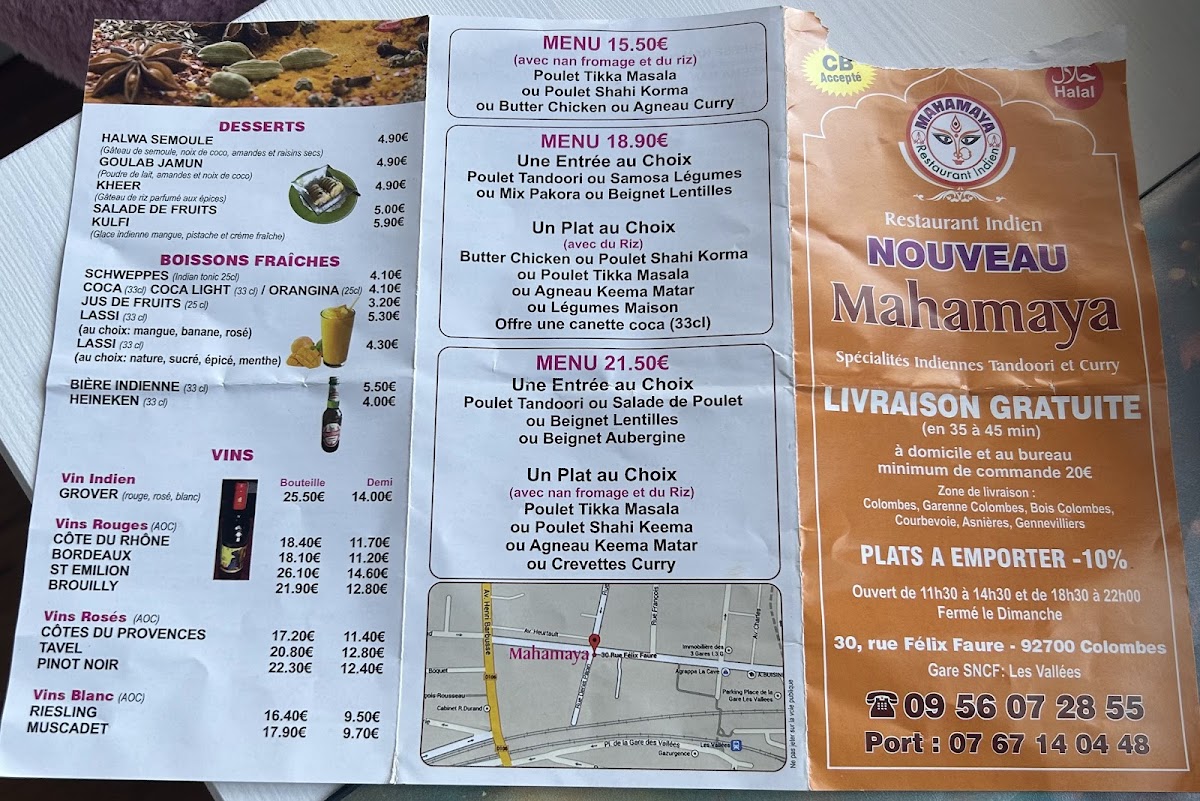 Menu Mahamaya ( Le Nouveau « Mahamaya Restaurant » )-5