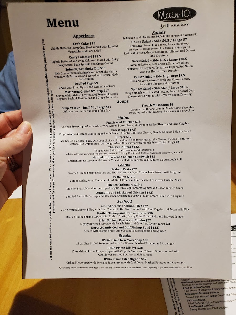 Menu Main 101 Grill And Bar-4