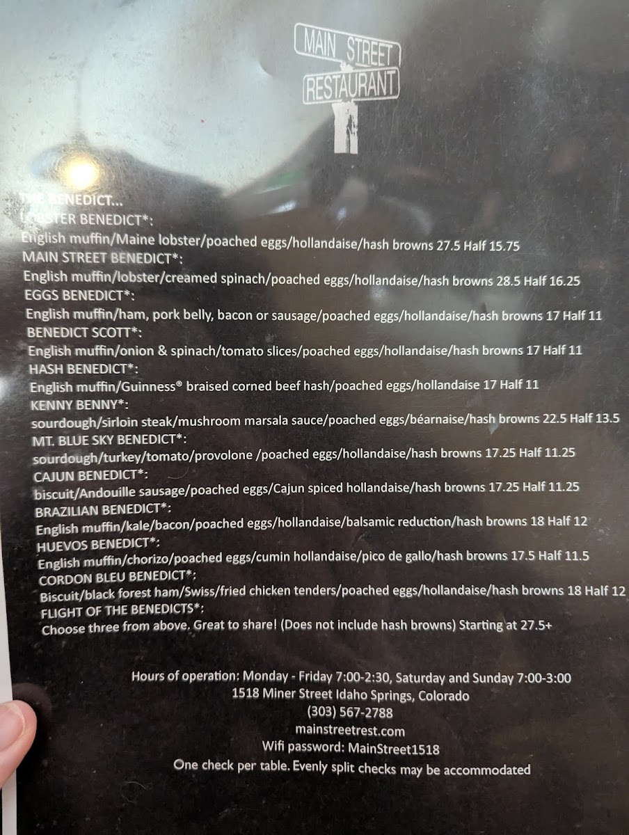 Menu Main Street Restaurant-1