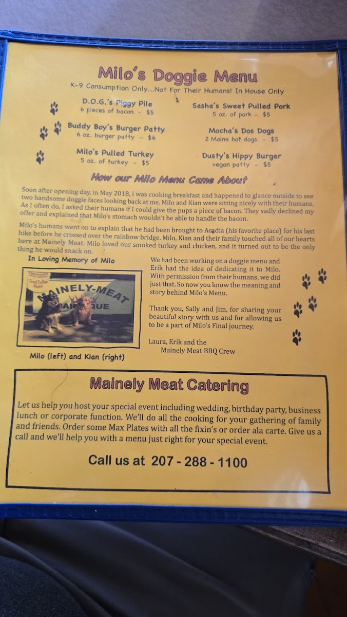 Menu Mainely Meat Bbq On Dreamwood Hill-6