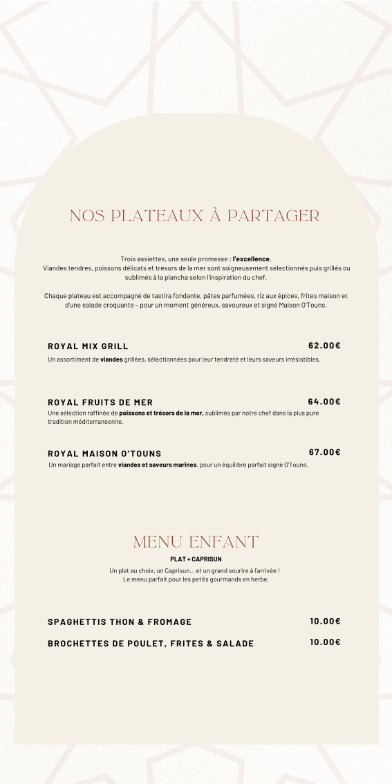 Menu Maison O'touns - Restaurant Tunisien Nice-1