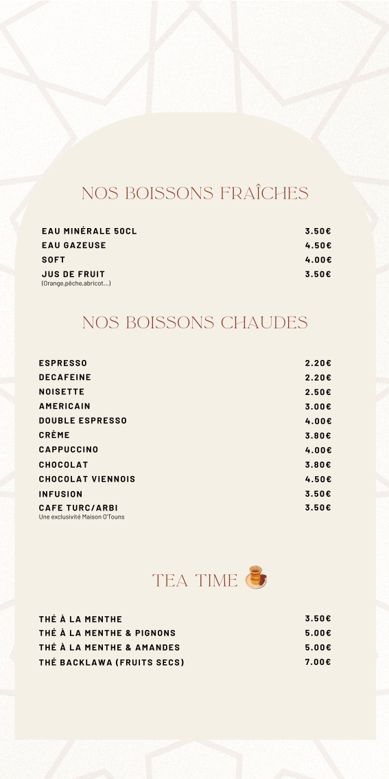 Menu Maison O'touns - Restaurant Tunisien Nice-6