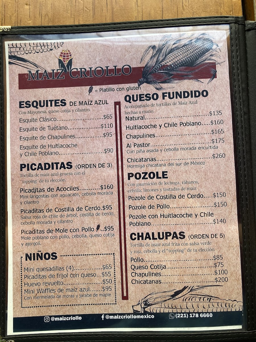 Menu Maíz Criollo Mexico-2