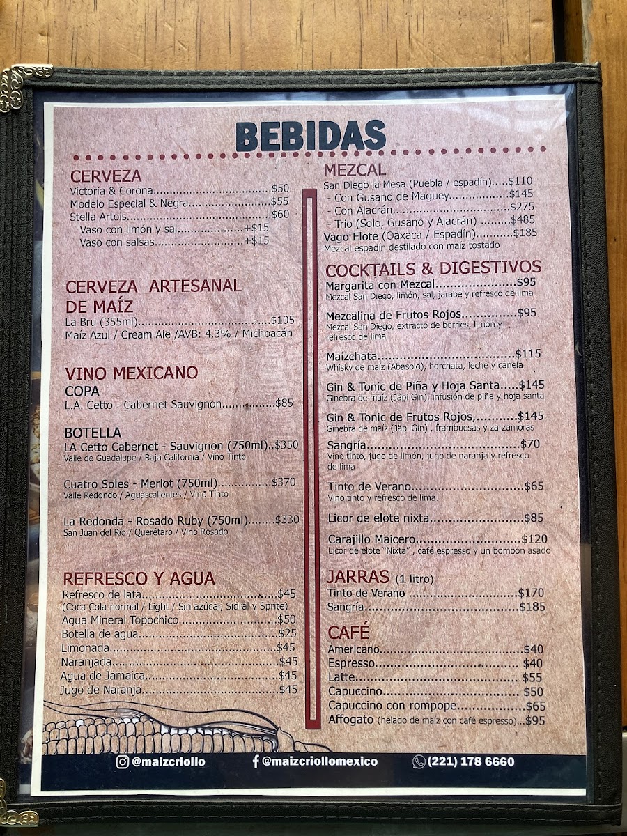 Menu Maíz Criollo Mexico-3