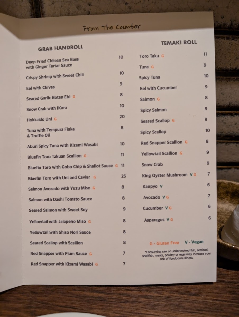 Menu Maki Kosaka-2