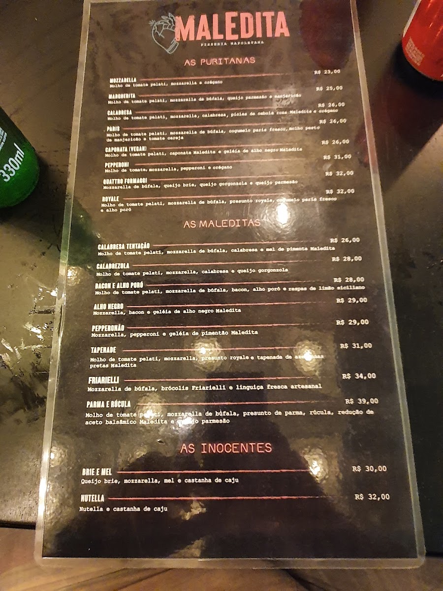 Menu Maledita Pizzeria Napoletana / Itaparica-4