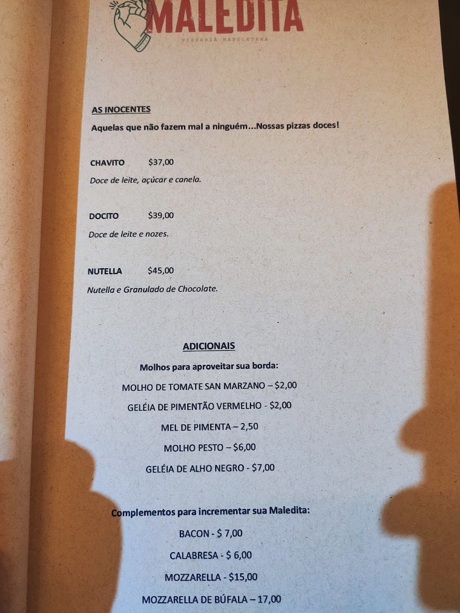 Menu Maledita Pizzeria Napoletana / Itaparica-6