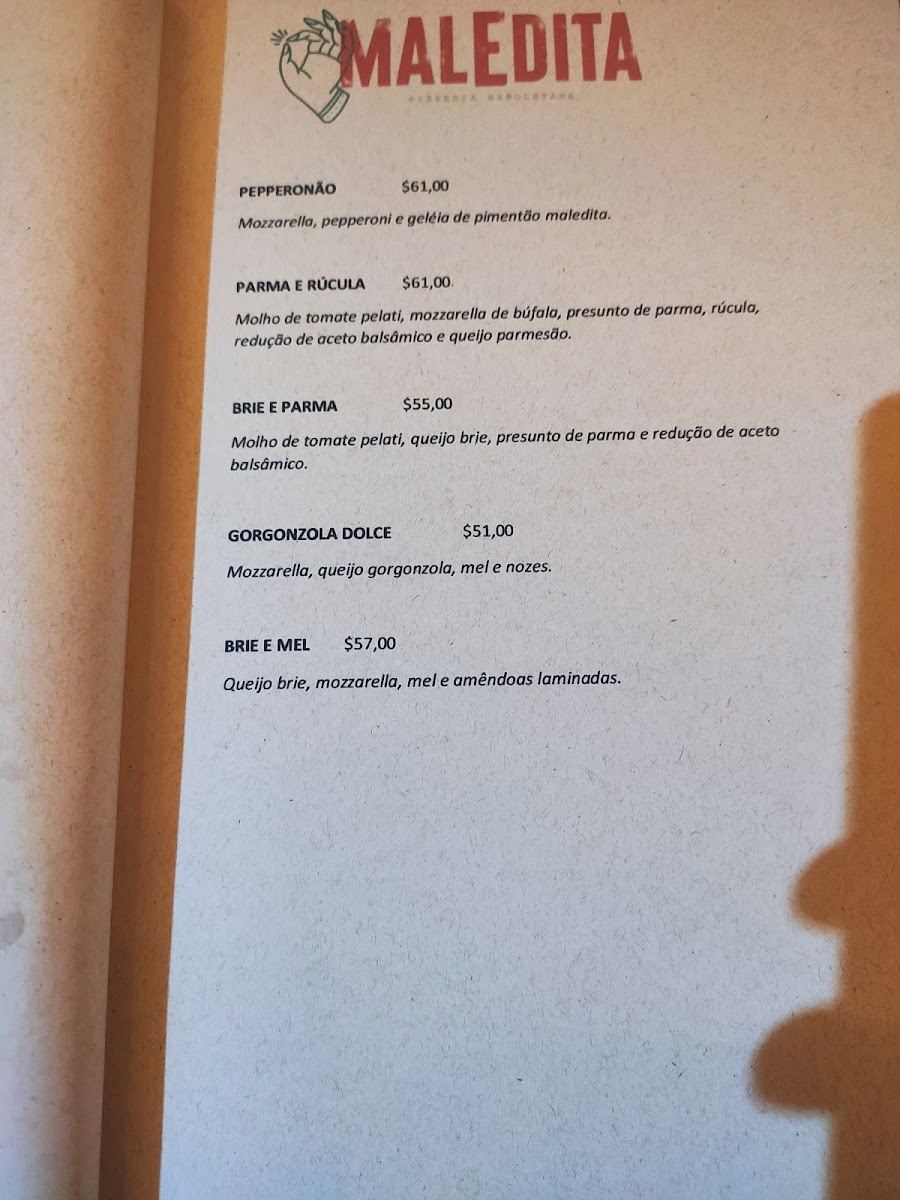 Menu Maledita Pizzeria Napoletana / Itaparica-7