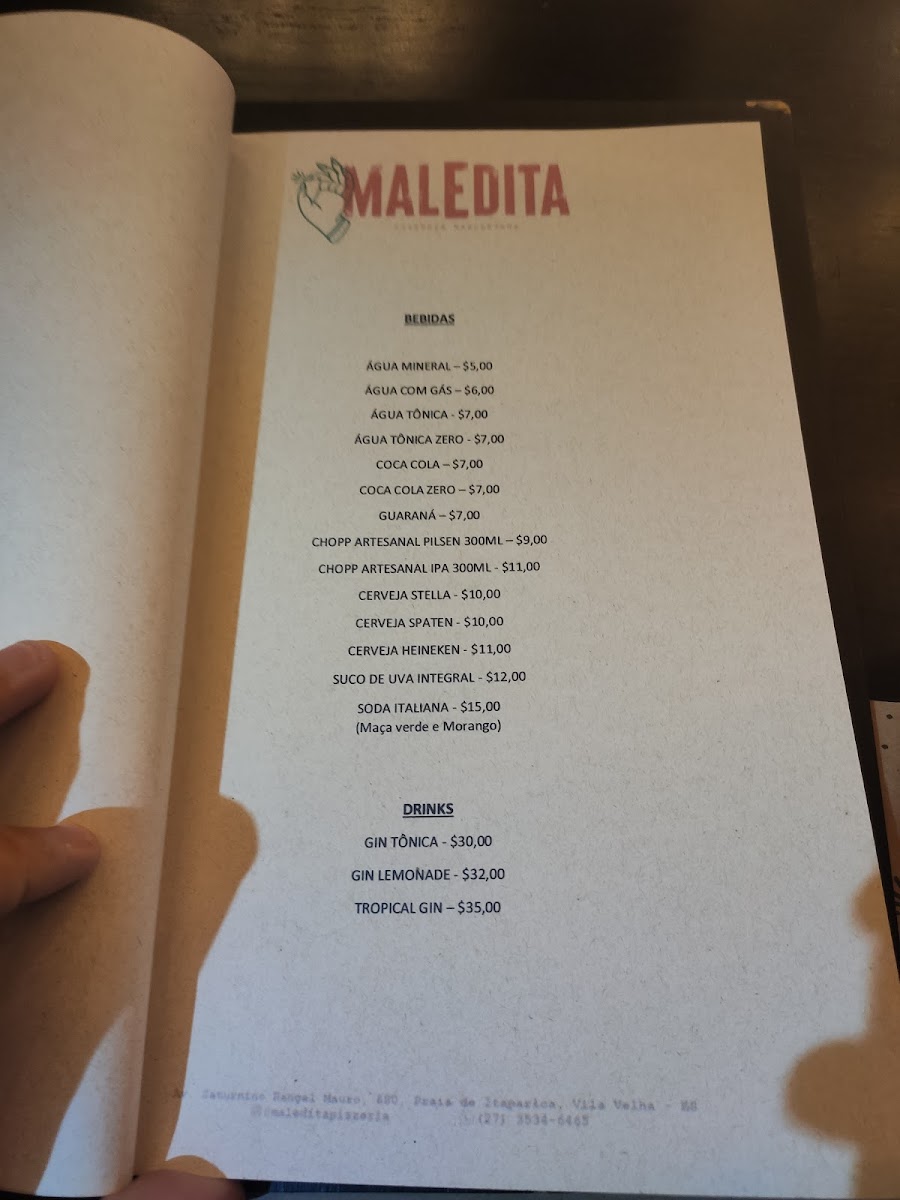 Menu Maledita Pizzeria Napoletana / Itaparica-8