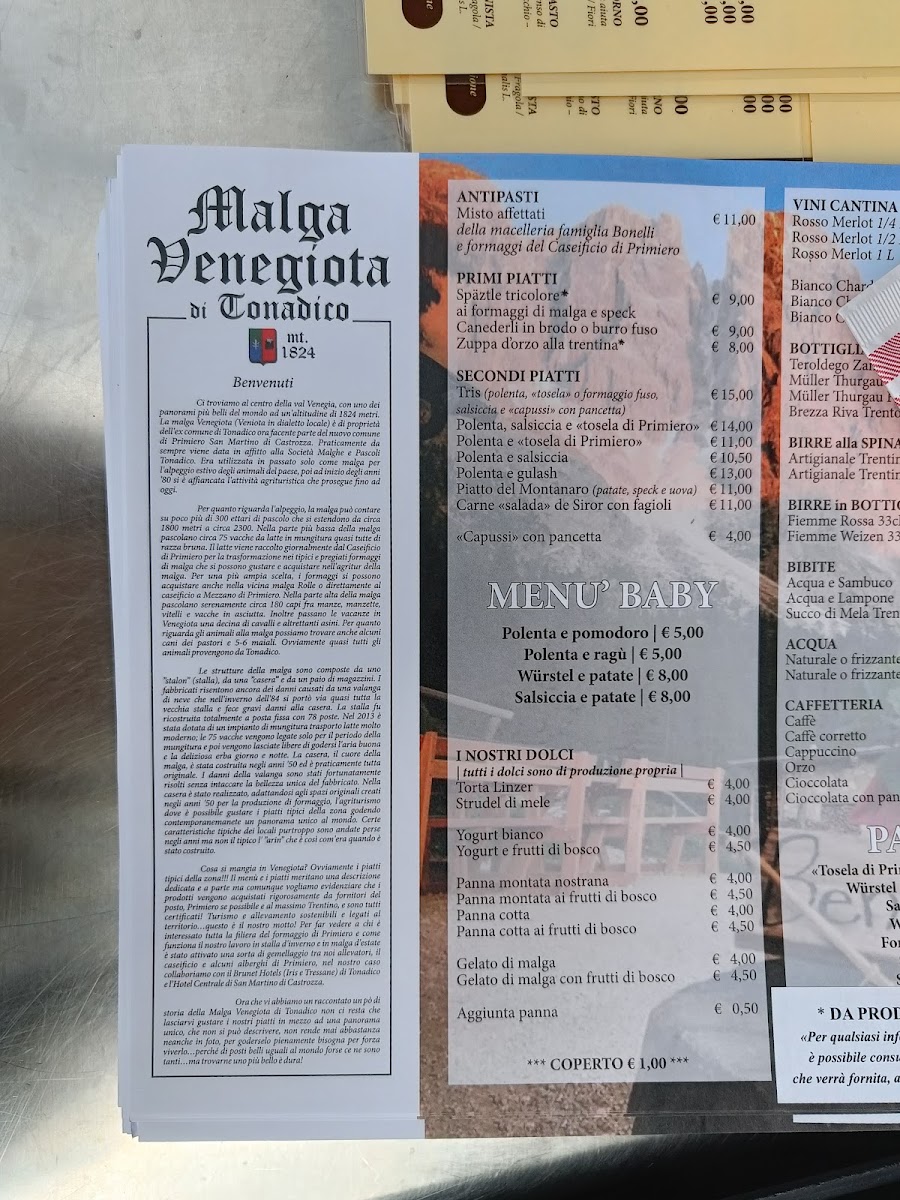Menu Malga Venegiota Di Tonadico-1