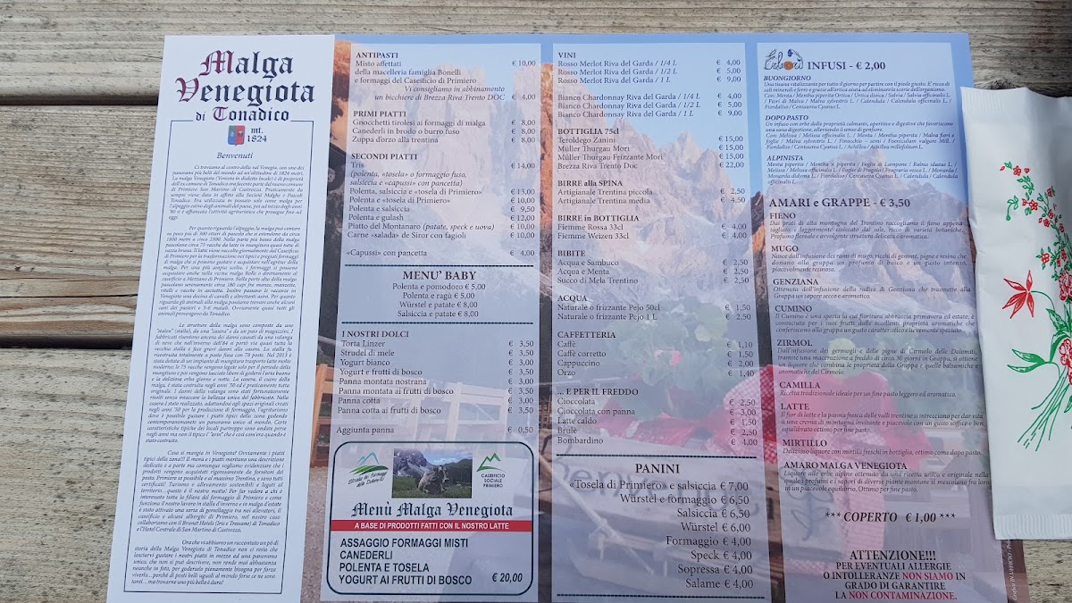 Menu Malga Venegiota Di Tonadico-10