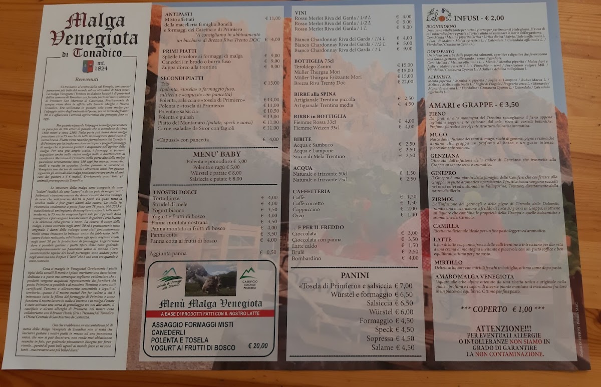 Menu Malga Venegiota Di Tonadico-5