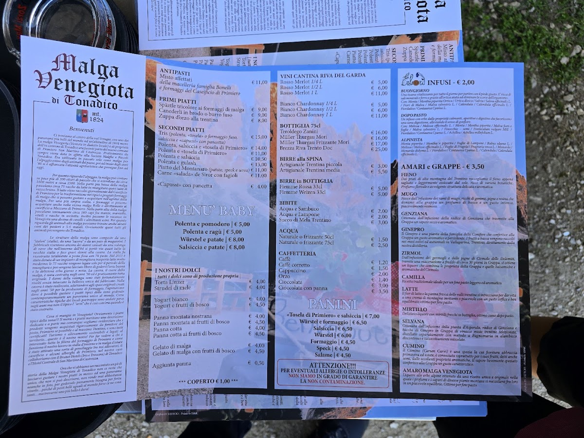 Menu Malga Venegiota Di Tonadico-7