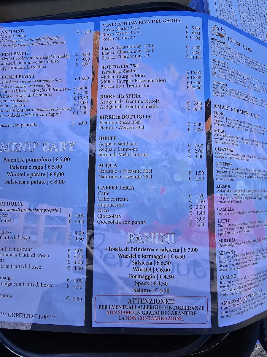 Menu Malga Venegiota Di Tonadico-9