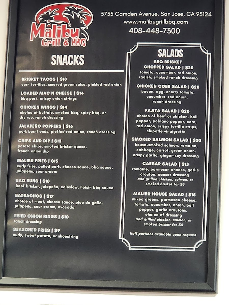 Menu Malibu Grill & Bbq-1