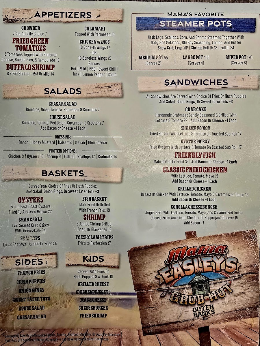 Menu Mama Easley's-1