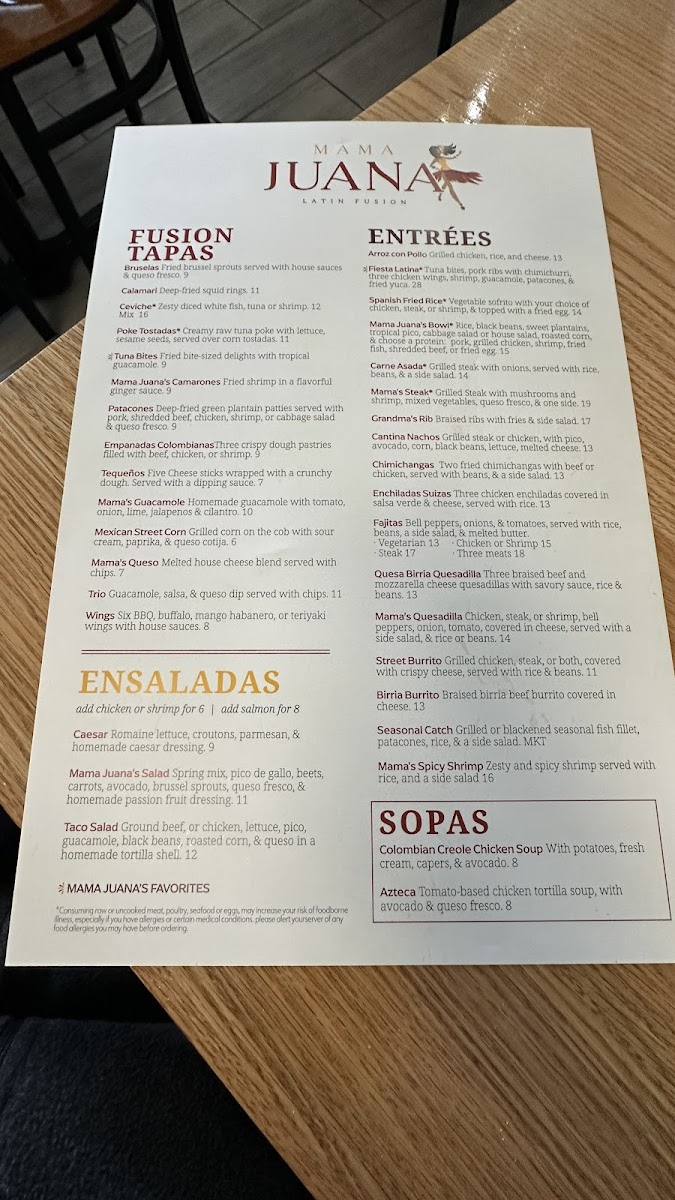 Menu Mama Juana. Cocina Latina & Mexicana-7