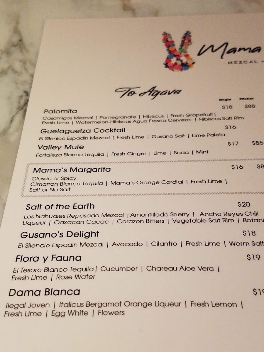 Menu Mama Rabbit Mezcal + Tequila Bar-2