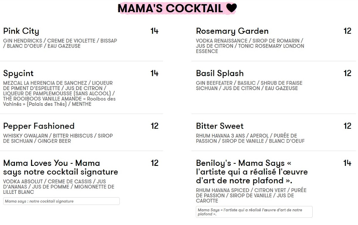 Menu Mama Restaurant Toulouse-1