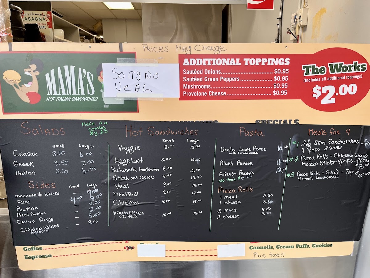 Menu Mama's Hot Italian Sandwiches Inc-4