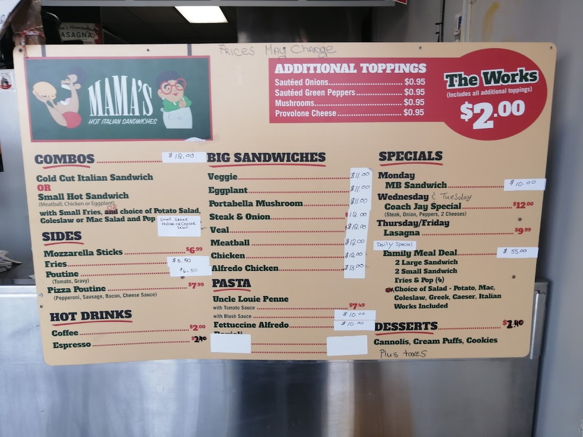 Menu Mama's Hot Italian Sandwiches Inc-5